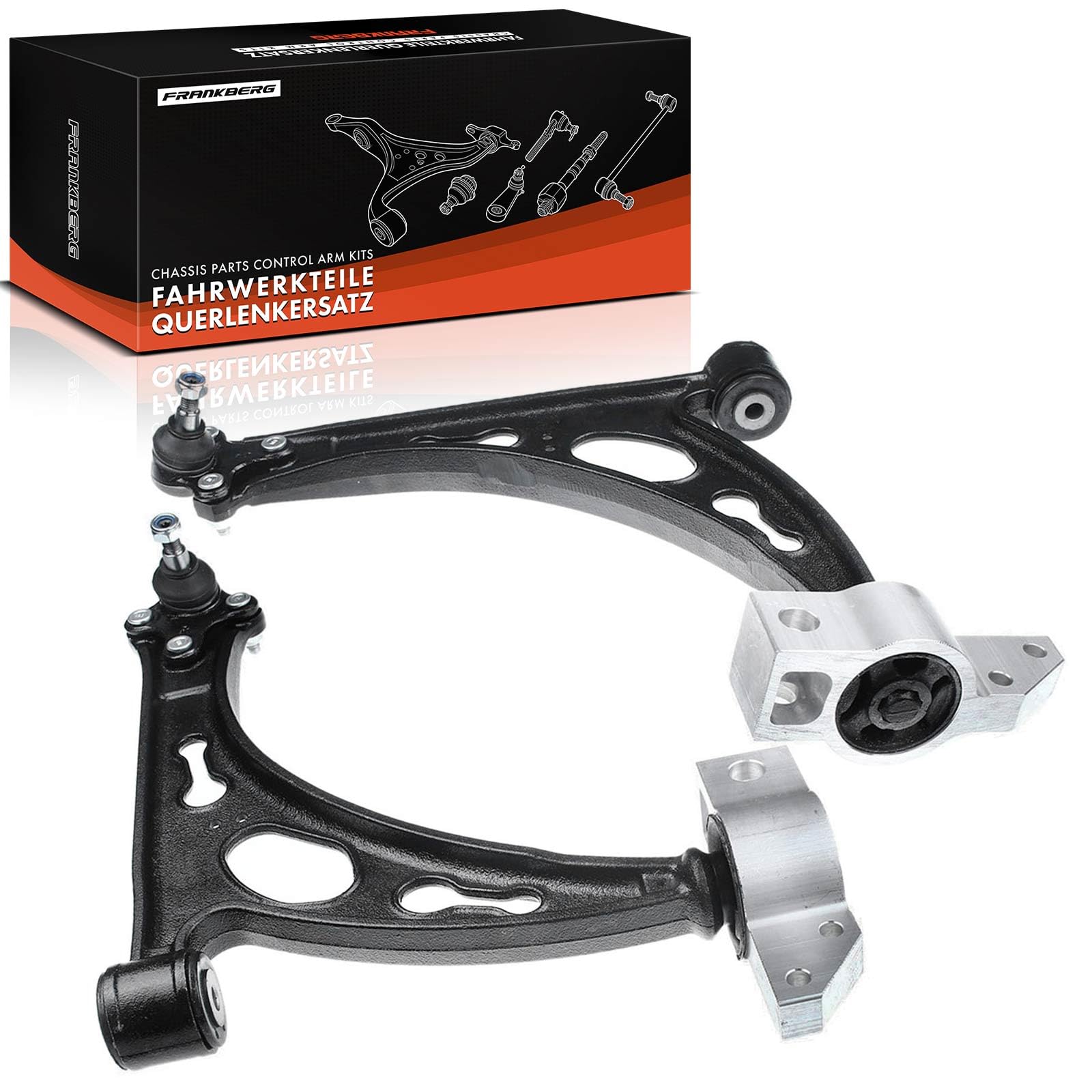 Frankberg 4x Braccio trasversale Braccio assiale Anteriore sinistro destro Compatibile con Golf VI 5K1 Golf V 1K1 Golf Plus 521 5M1 Golf VI Variante AJ5 Yeti 5L Replace# 1K0407152AA