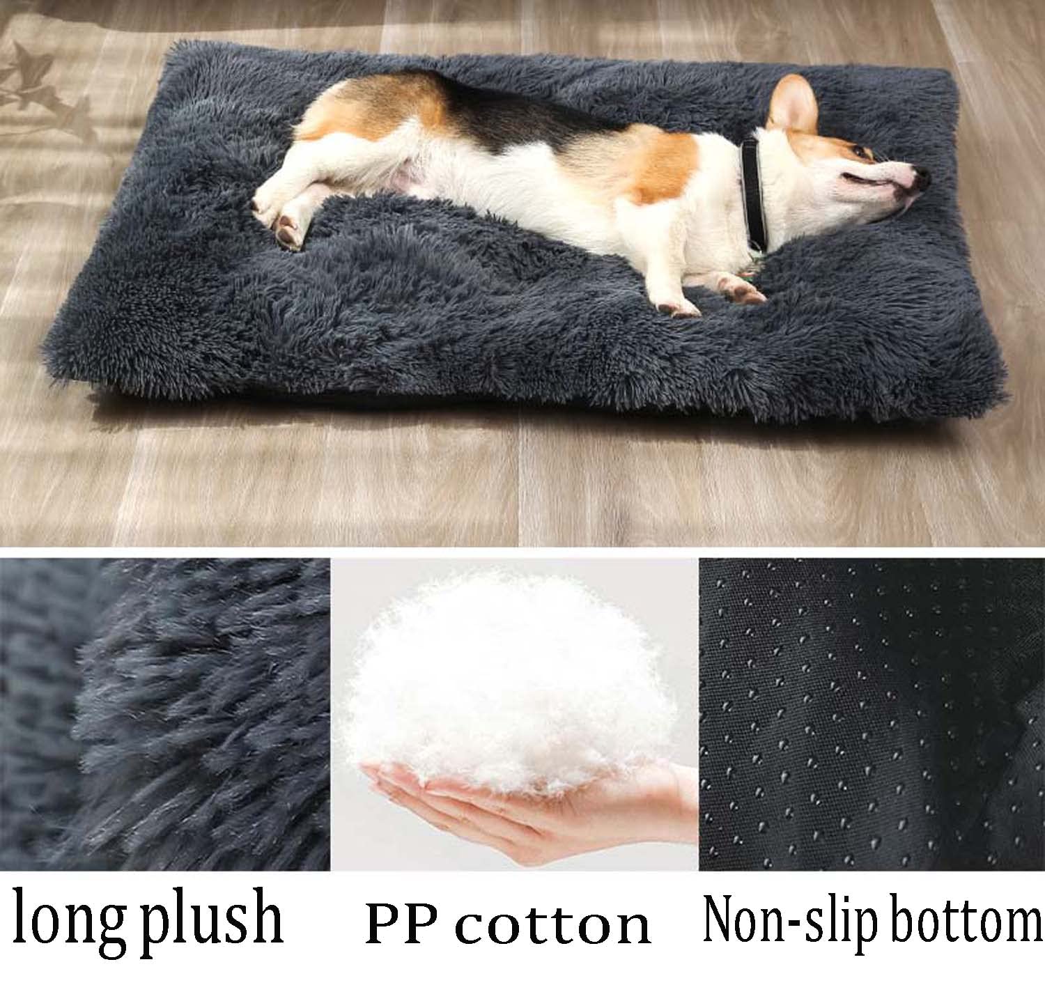 Colchón de felpa de lujo para perros y gatos con cojín de almohada lavable, suave, cálido, antideslizante, ideal para aliviar la ansiedad, disponible en tallas S, M, L, XL y XXL