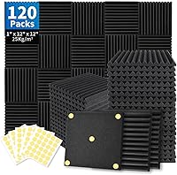 Vista 10 de Focusound Paquete de 4 trampas de espuma acústica para esquinas de bajos de 16.5 x 6.3 x 12 pulgadas, paneles de espuma acústica insonorizados