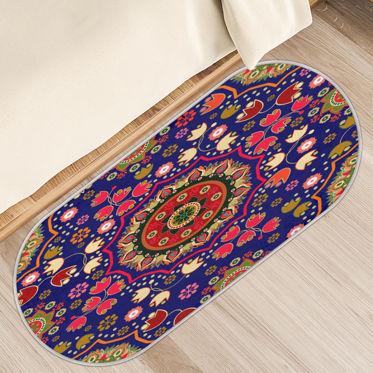 Tapis à poils longs doux et absorbant 50 x 120 cm avec dossier antidérapant