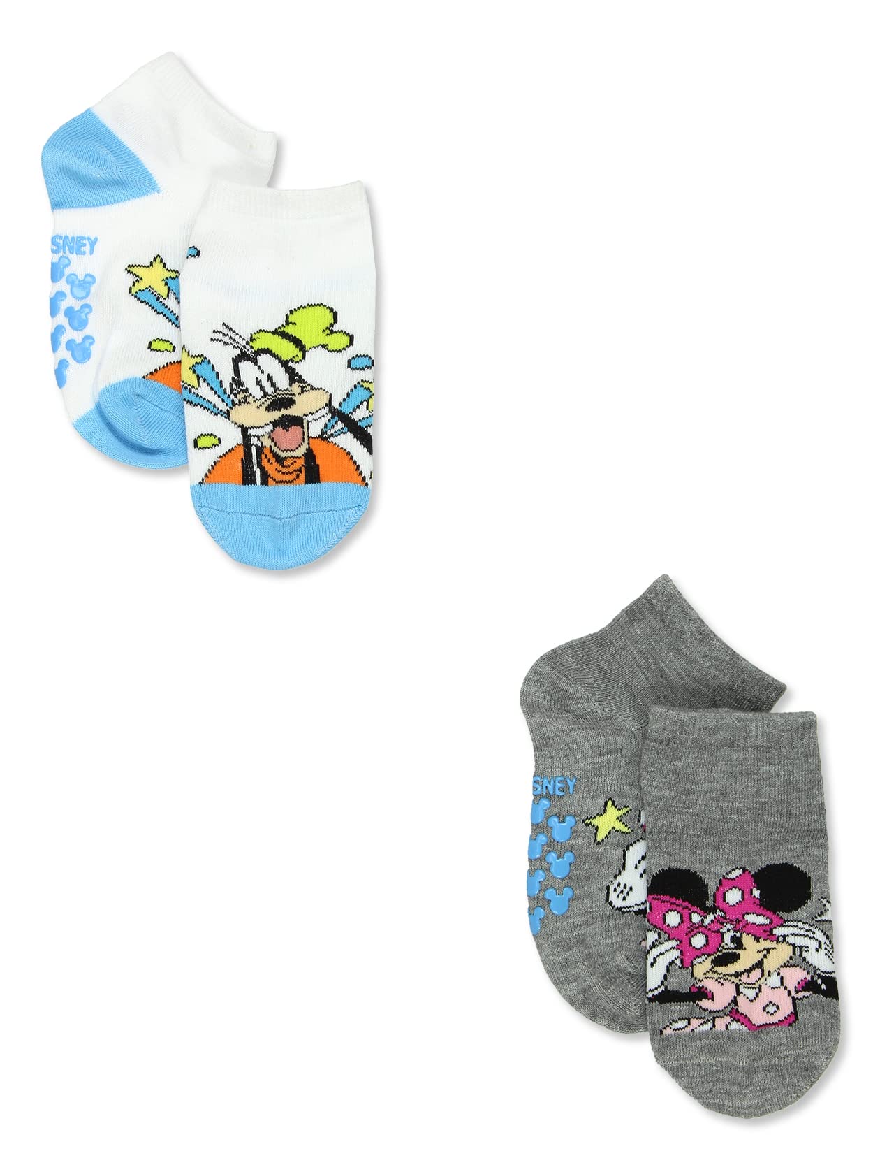 Mickey Mouse Minnie Pluto Donald Duck Jungen Kleinkind 6er-Pack Gripper Quarter Socken