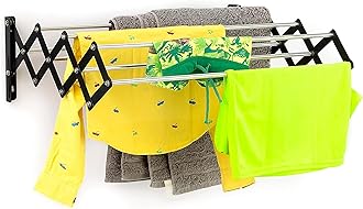 Boniry Clothes Stand for Drying Hanger Multi Rod Heavy Duty Rust-Free Stainless Steel Foldable Cloth Drying Stand for Balcony, Dress Cloth Stand for Drying Clothes Foldable, Hangers - Black