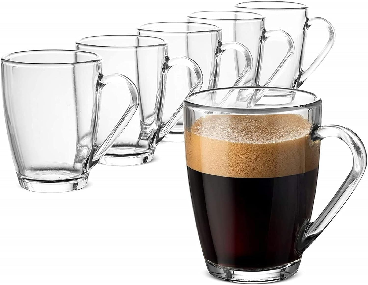 Glass Tea Cups Set of 6 - Elegant Drinkware -19