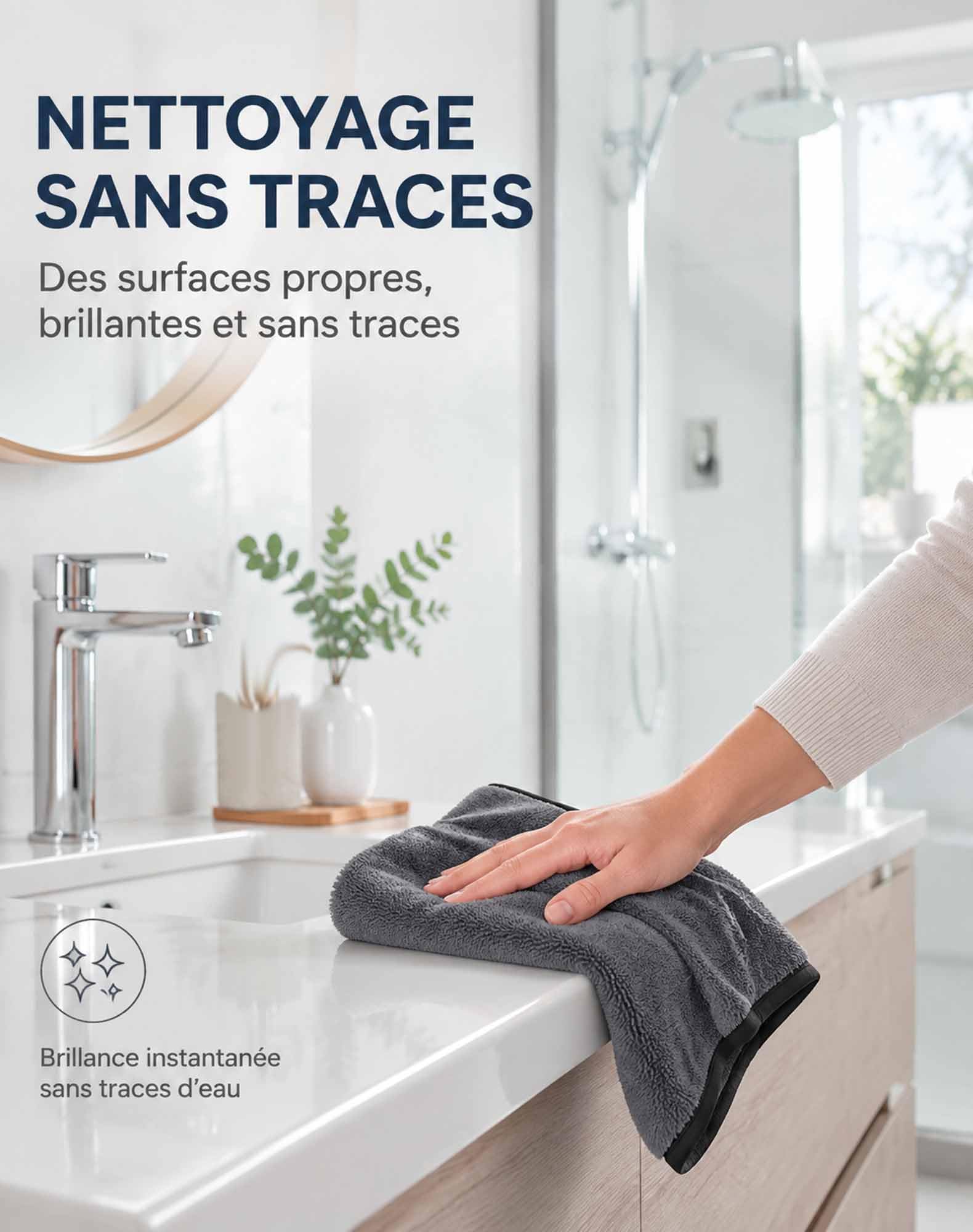 Miroclean - Panno in microfibra XXL, 40x60 cm 8 volte ultra-assorbente e anti-pelucchi, dì addio a calcare ostinato e superfici sporche bagno, finestre, pareti, rubinetteria e auto (3PCS)