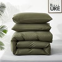 Vista 168 de Luxlovery - Juego de edredón azul neblina, tamaño matrimonial, minimalista, azul polvoriento, edredones de algodón suaves y transpirables, azul