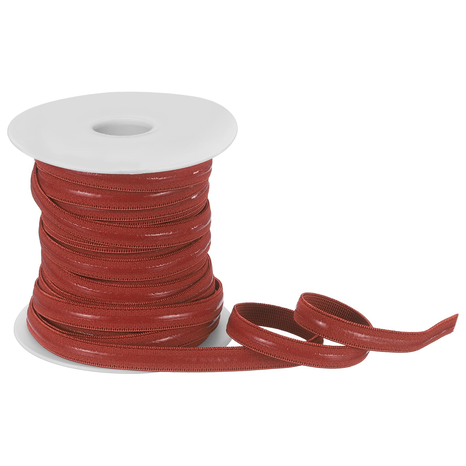 sourcing map Non-Slip Elastic Band, 1 cm x 18 m Dark Red Polyester Silicone Stretch Band Silicone Grip for Clothing Accessories Wigs โ image 1