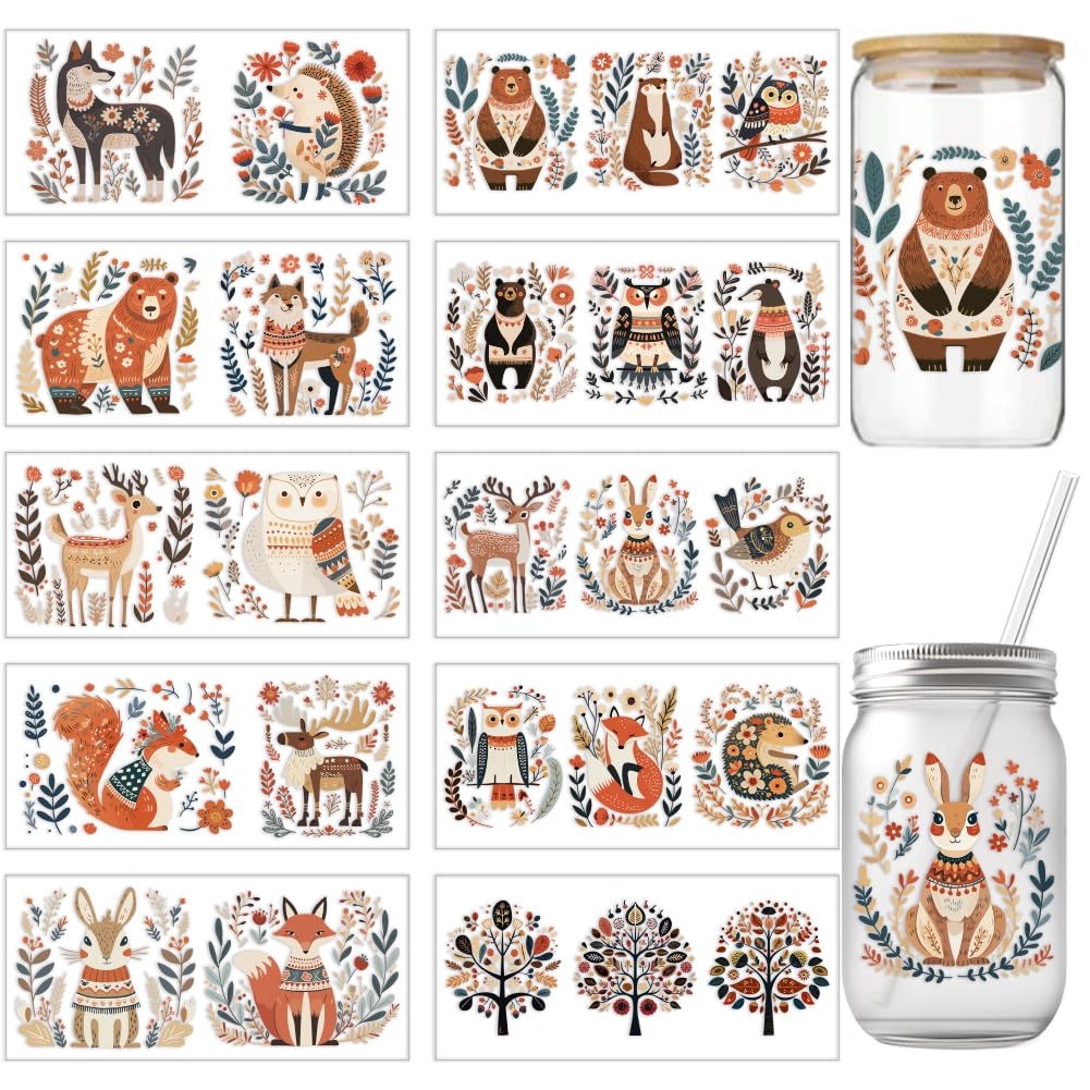Papier de transfert UV animaux pour décorer facilement les tasses en verre