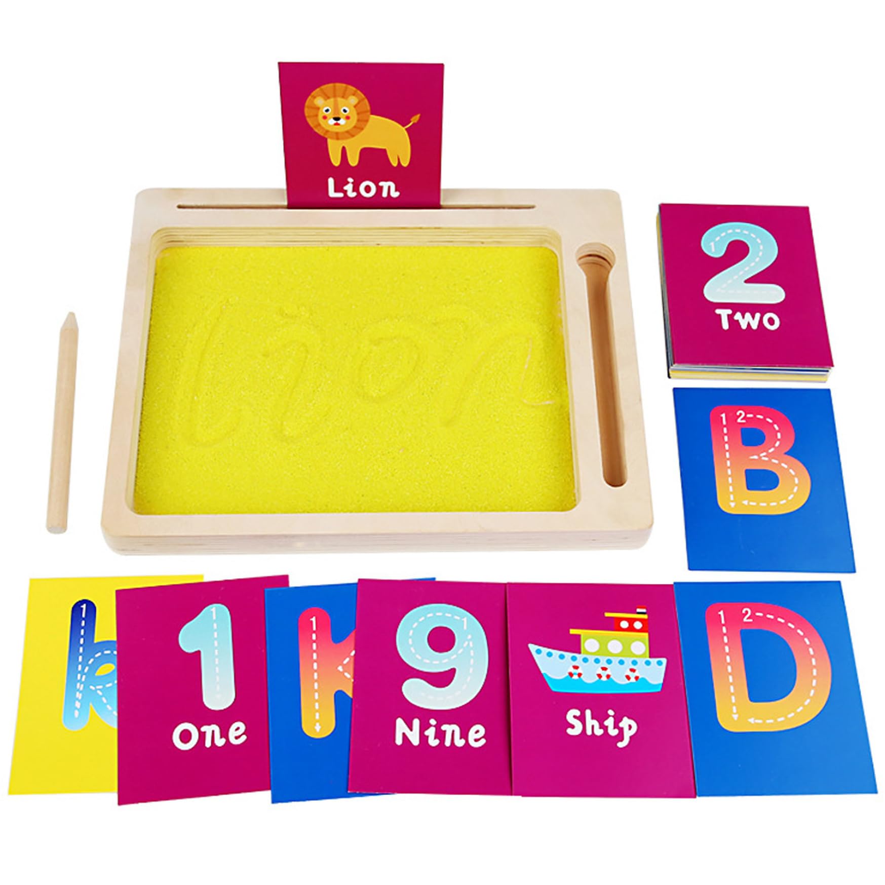 Bac à Sable Sensoriel En Bois – Avec Sable Et Lettres/chiffres – Jeu éducatif Pour Enfants 3 Ans Et + - 6