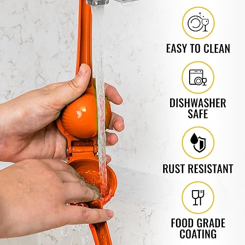 Miniatura 9 de Hydration Nation Exprimidor de naranjas  Exprimidor de cítricos de metal de un solo tazón extrae naranjas en segundos  Exprimidor manual fácil de