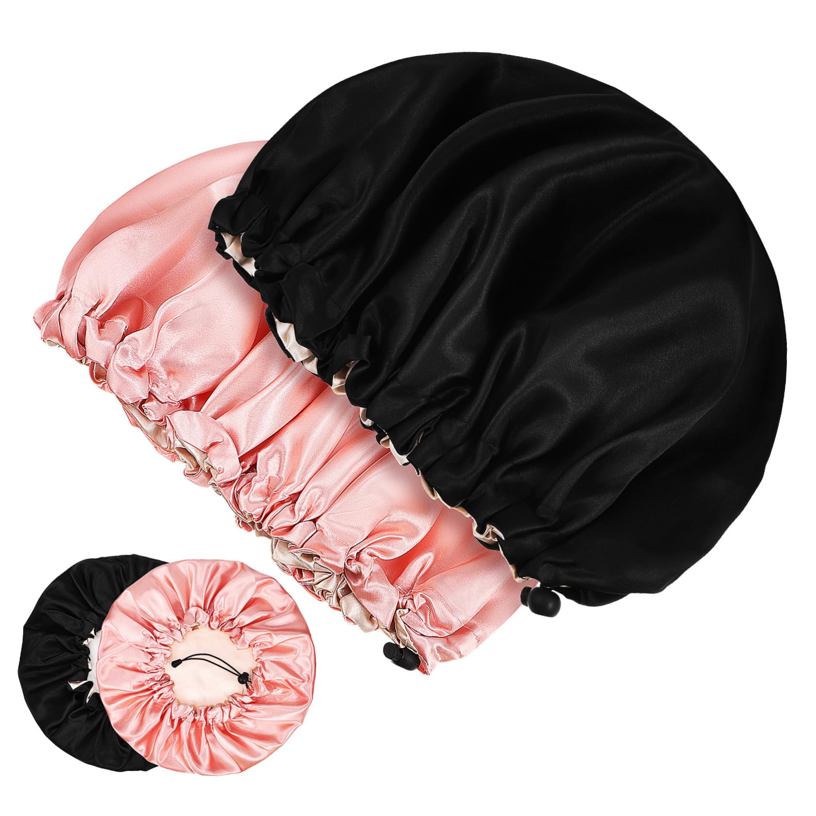 Gorro de Satén para Dormir Ajustable, 4 Piezas, Seda