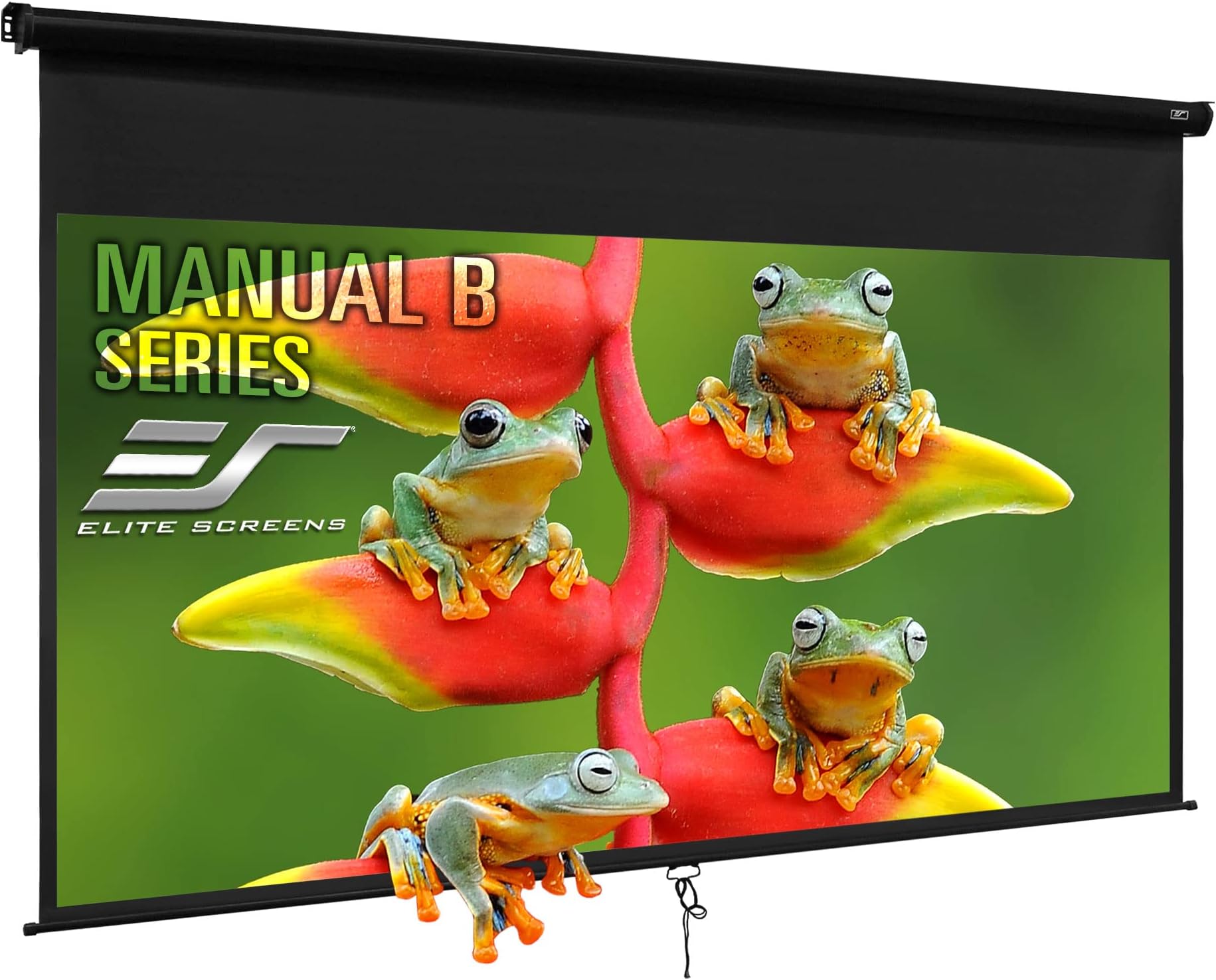 Elite Screens Manual Pull Down Projector Screen 120-INCH Home Movie Cinema Gaming Office Presentation, ISF Certified, Auto-Lock Mechanism, 4K / 8K 3D Ultra HDR HD Ready, M120H