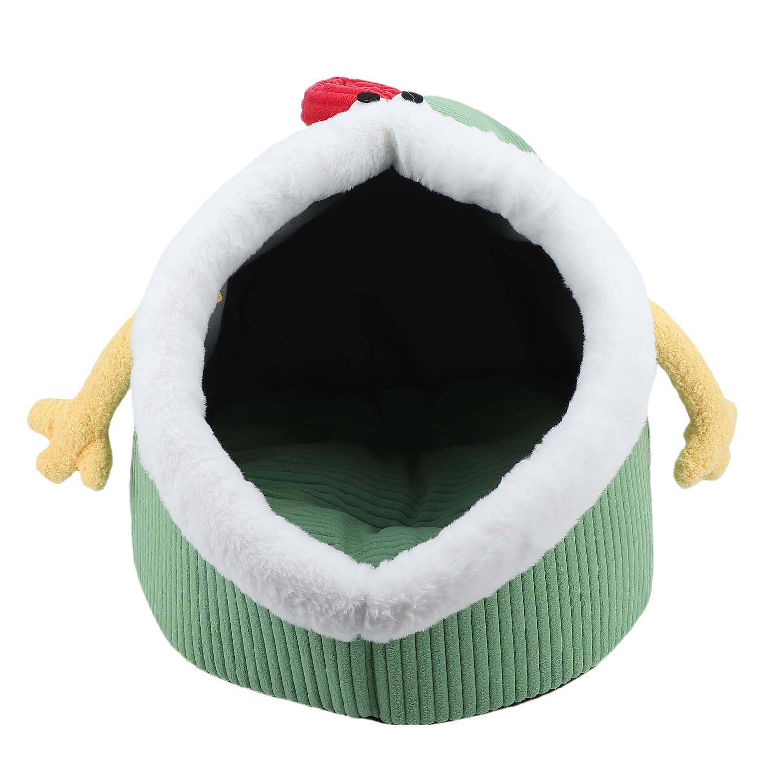 SIXRUN Cama Cueva para Gatos, Casa Semicerrada con Aislamiento Cálido para Perros Pequeños y Gatos, Terciopelo de 22,44x15,75x12,20 Pulgadas
