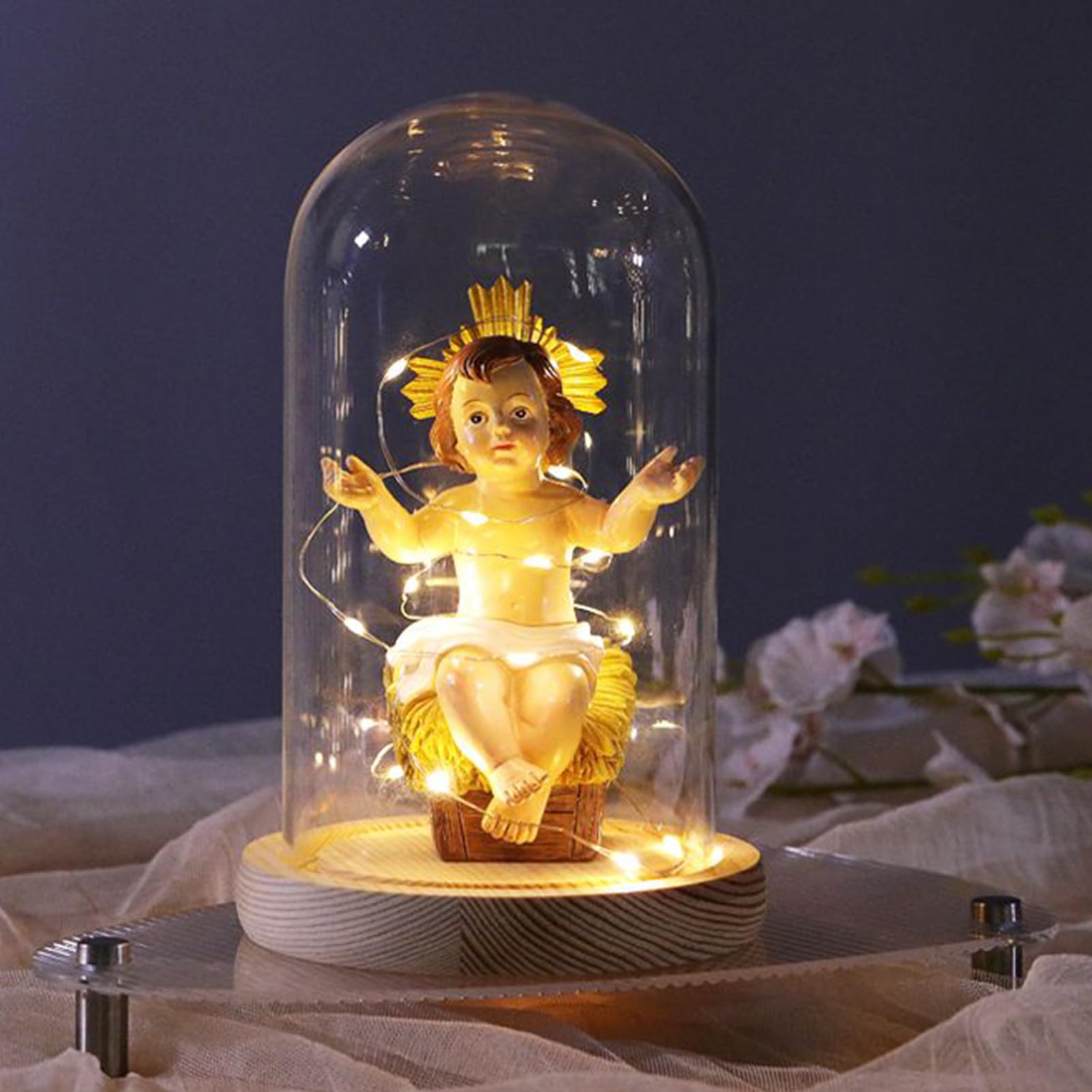 Mini Jesus Brillante presepe di Natale cristiano con figurine, decorazione