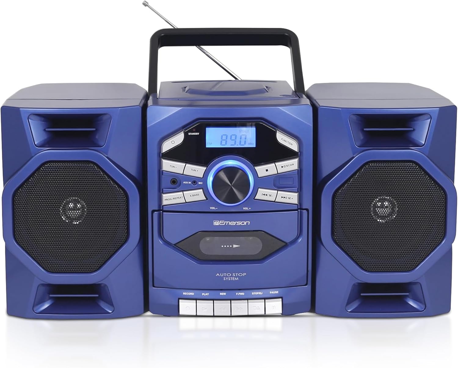 Emerson Portable CD Player Boombox with Cassette Player, Tape Recorder ...