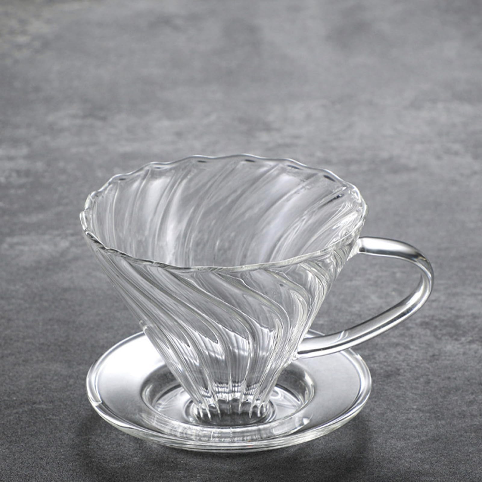 Filtro de café de 700 ml de cristal con taza, verter sobre la cafetera con cristal, jarra de café con filtro, verter sobre goteo, filtro de café reutilizable (transparente)