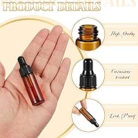 Vista 64 de 100 mini botellas de vidrio con gotero de aceite a granel, botellas vacías pequeñas esenciales transparentes, recipientes de muestra, frascos