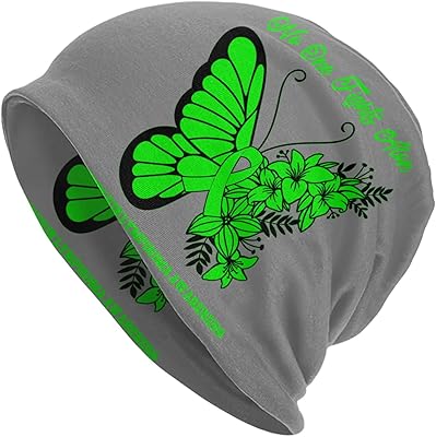 Butterfly Fights Non Hodgkin Lymphoma Cancer Awareness Knit Beanie Hat Adult Casual Fashion Skull Cap for Men & Women Youth Unisex Cuffed Plain Thermal Spring Autumn Winter Hat