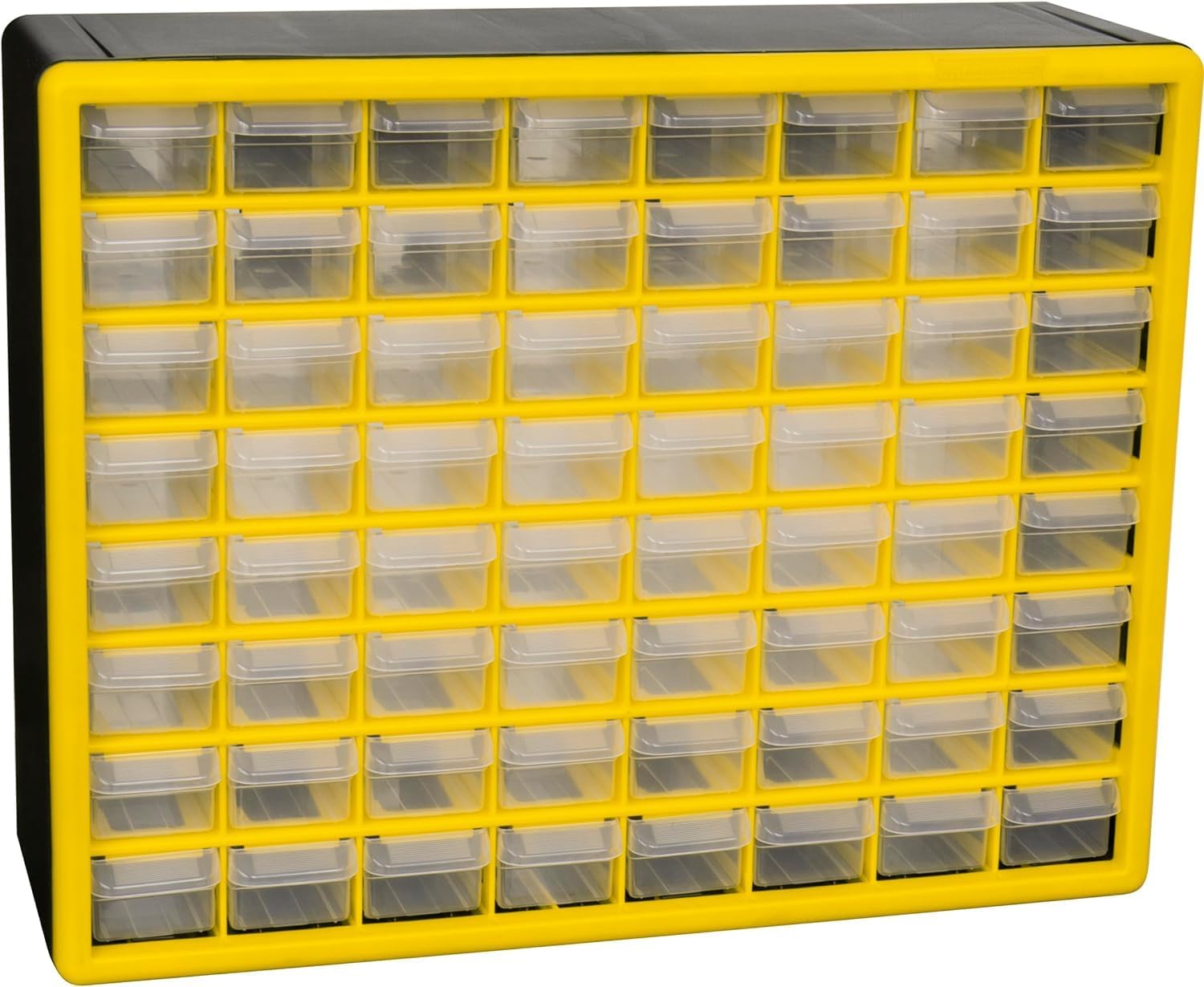 Akro-Mils 10164 64-Drawer Plastic Drawer Storage Cabinet for Garage Organization, Teacher Toolbox, Makeup Organizer, and More, 50.8 cm W x 16 cm D x 40.6 cm H, Yellow โ image 1