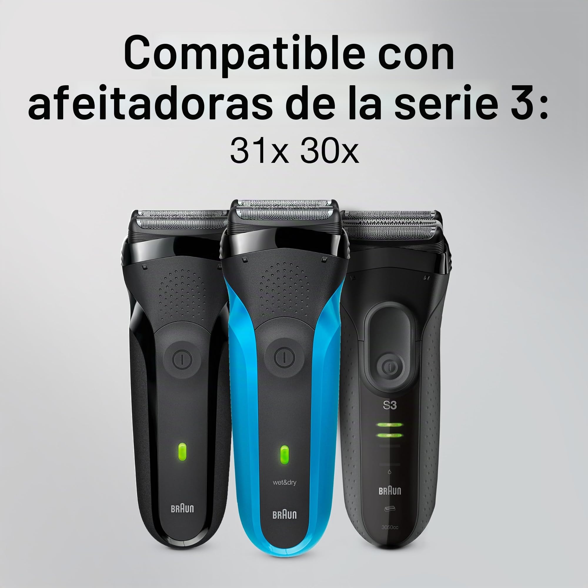 Braun Pieza de repuesto para afeitadora 21B, color negro, compatible con modelos 300s y 310s