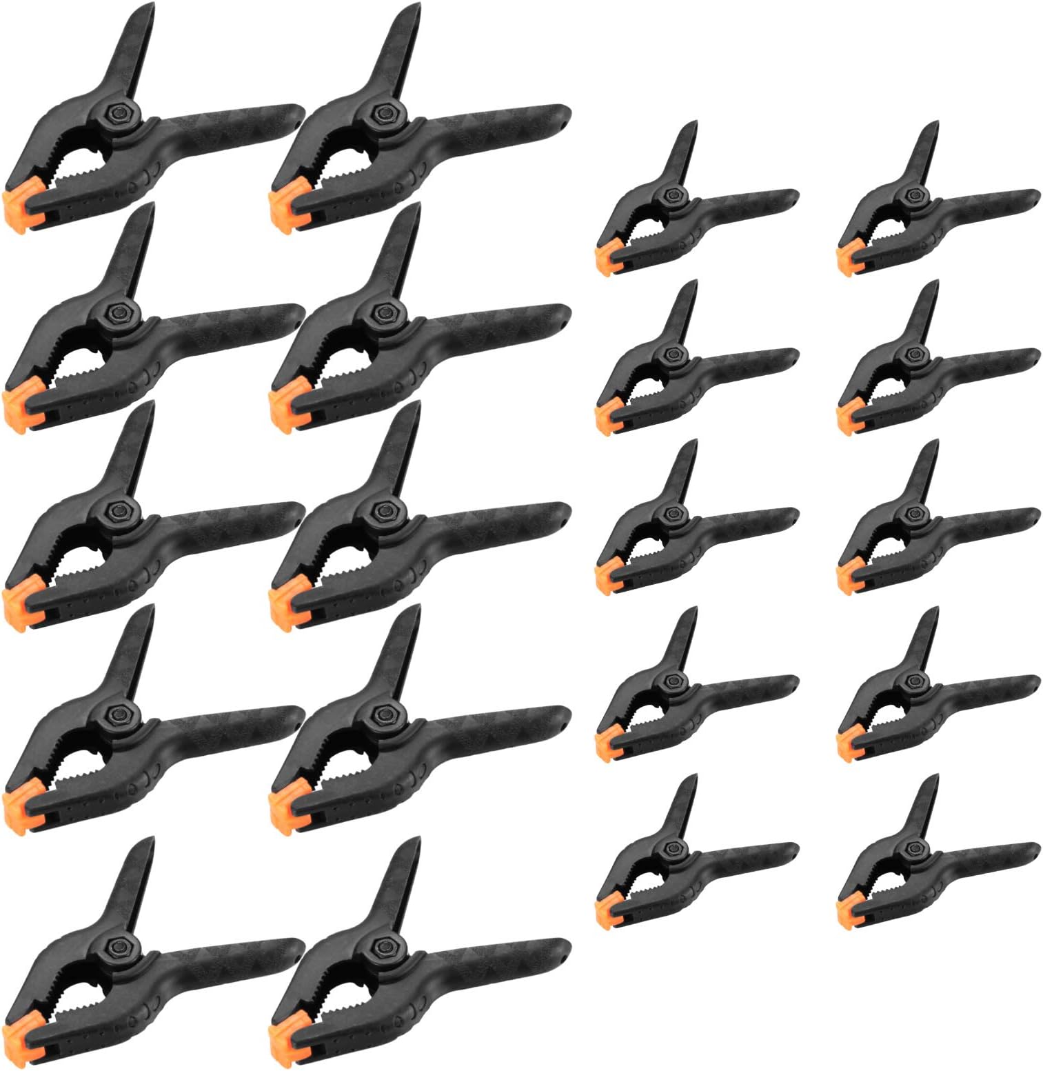 20 PCS Nylon Spring Clamps, Plastic Heavy Duty Spring Clips, Nylon Grip Clamps, Backdrop Clips for Photo Studio, Wood Working Projects, Home Improvement, Canvas, Paper(2 inch＆3 inch)
