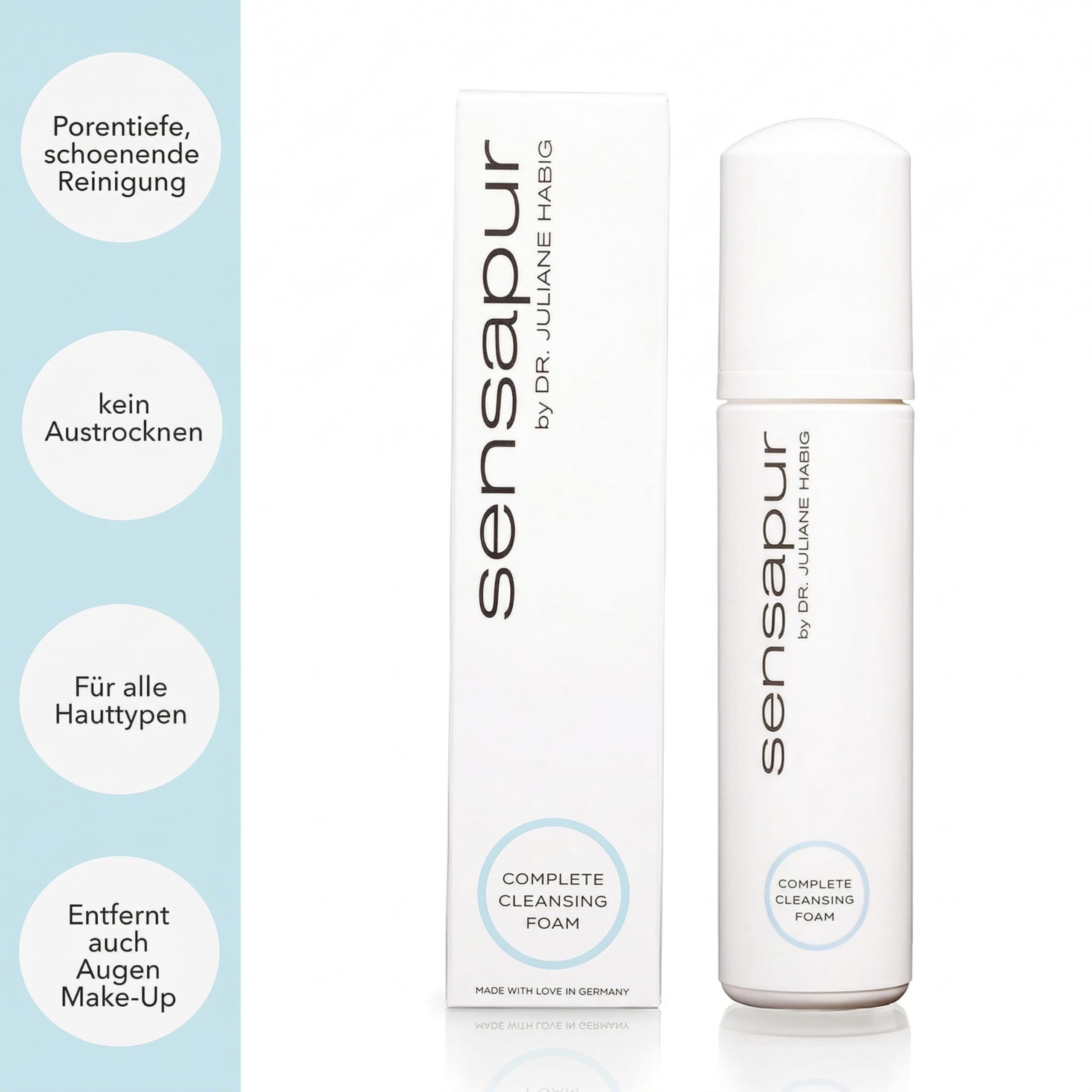 Complete Cleansing Foam Reinigungsschaum 200ml fürs Gesicht I Hautschonend & pH-optimierte Reinigung I High-Tolerance Formel I Alle Hauttypen & empfindliche Haut I Salicylsäure & Zinc PCA