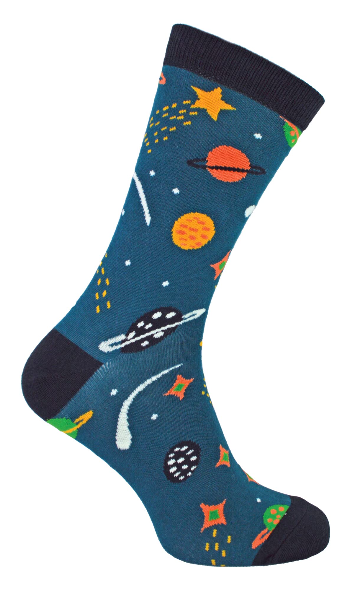 Mr HeronMens Solar System Space Socks Novelty Stars Galaxy Planets Patterned Bamboo Socks