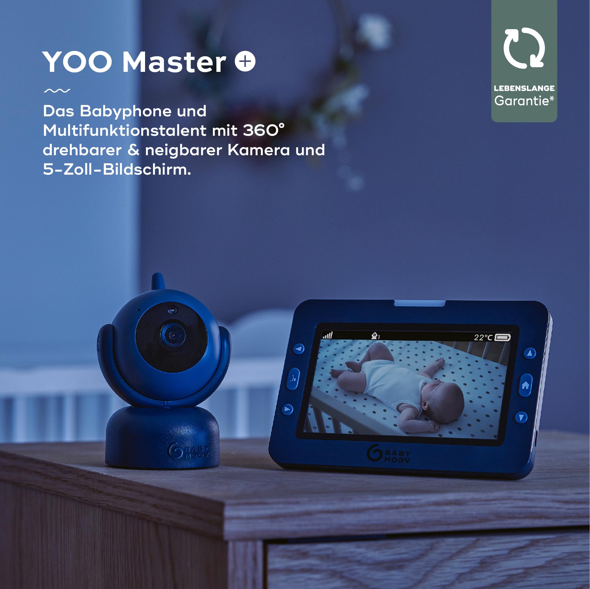 Babymoov Vigilabebés Motorizado Yoo Master 5" Controla el Giro a Distancia