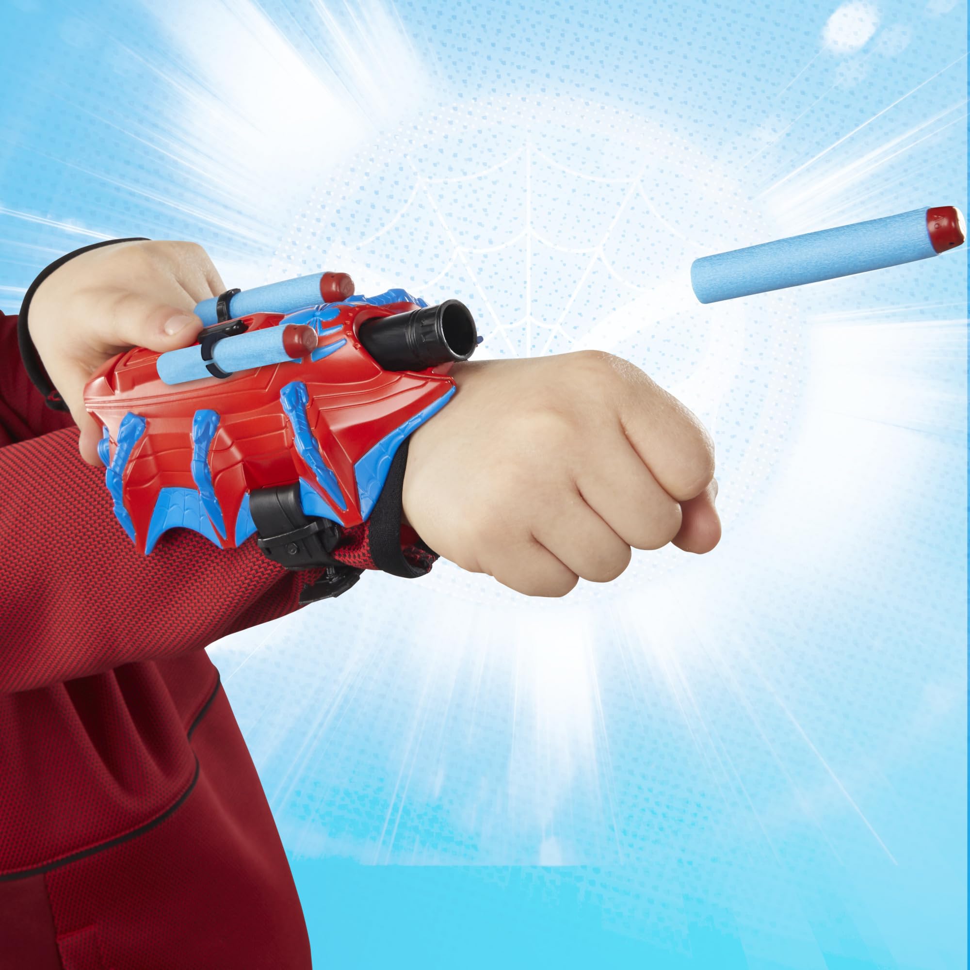 Marvel Nerf Spider-Man Thwip-Tech Blaster, Incluye 3 Dardos, Lanzador Web, Juguete de Juego de rol para niños de 5 años en adelante