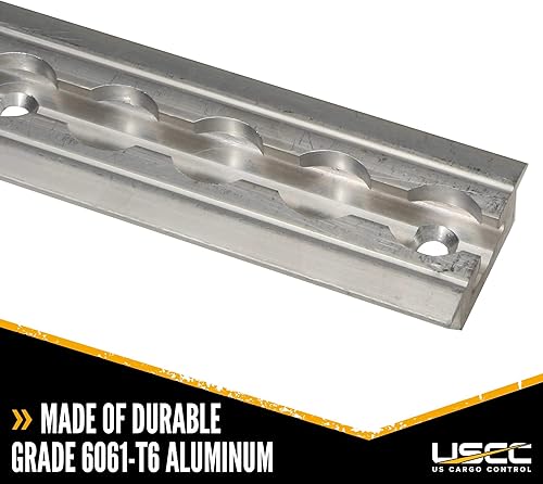 Miniatura 2 de US Cargo Control Riel L de aluminio con brida de 96 pulgadas con accesorios de montaje, perfecto para asegurar motocicletas, cuatrimotos, tractores