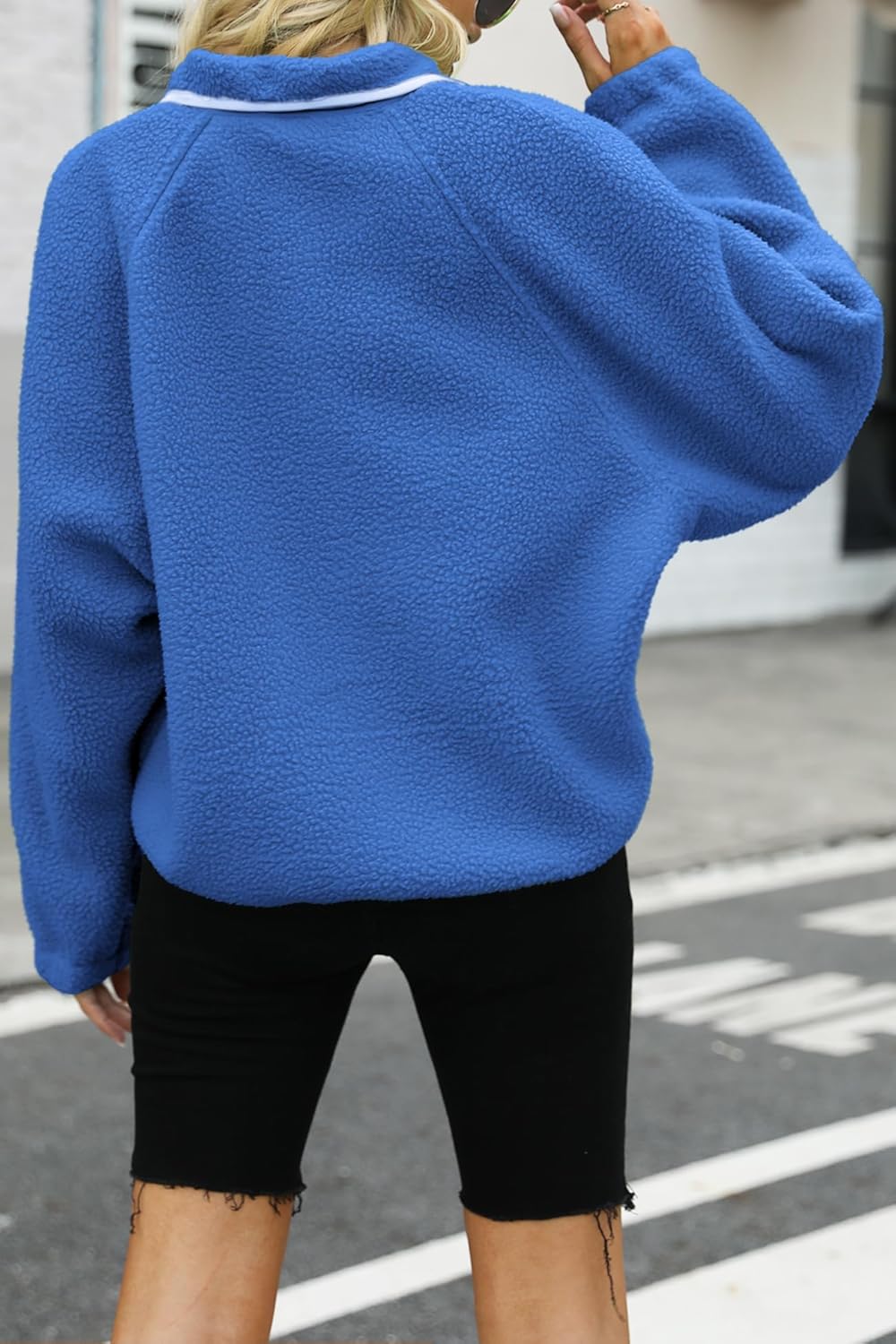 Nirovien Womens Fuzzy Fleece Jacket Button Down Sherpa Coats Casual Winter Warm Outwear with Pockets - Image 3