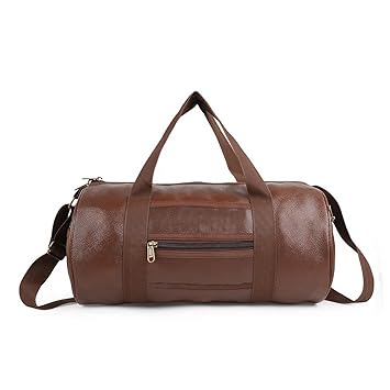 Cool Indian 20L Leather Gym Duffle Bag for Men & Women | Adjustable Shoulder Gym Bag | Unisex Gym Bag | Duffle Bag for Gym, Sports, Training, Workout & Fitness Bag (Brown)