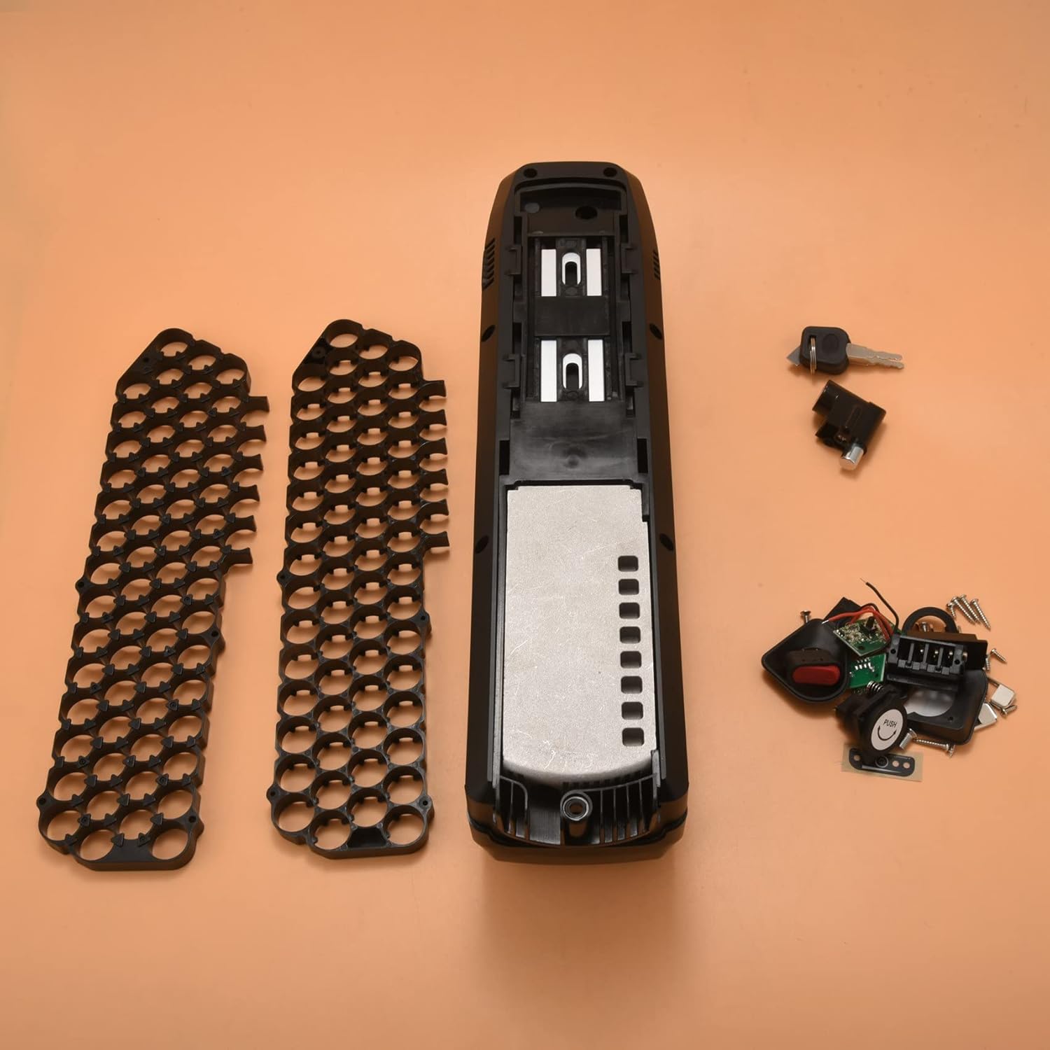 48V Electric Bicycle Battery Case DIY Box with 5V USB Hold 65Pcs 18650 for E-Bike Mountain Bike