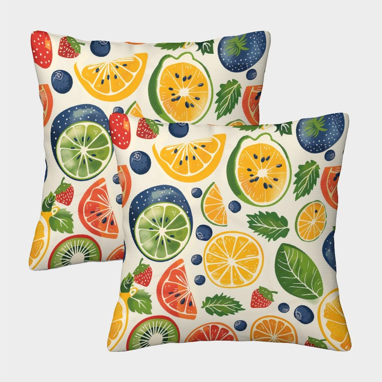 UENDOKRNN Fruit with Invisible Zipper Square Cushion Covers Decorative Throw Pillow Cases for Outdoor Garden 40x40cm