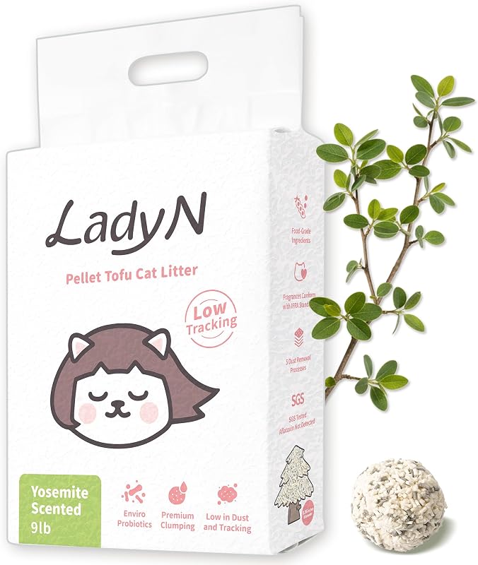 Areia para Gatos em Pellets de Tofu com Controle de Odor Probiótico Lady N Yosemite 4,08 kg