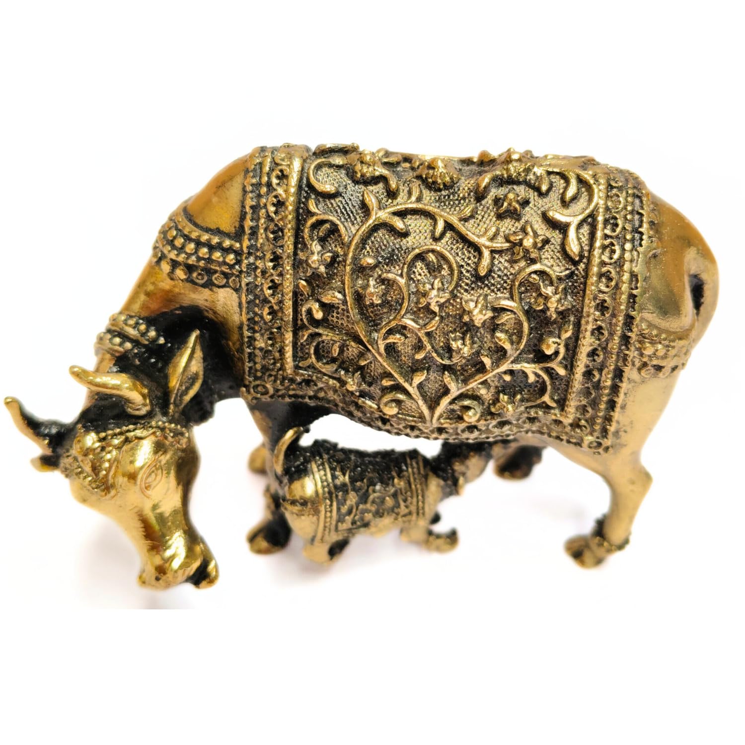 Prajet Vastu Inspired Brass Sculptures Vastu Feng Shui Statue for Success, Speed & Prosperity – Home Decor, Office Desk & Gift Figurine (Kamdhenu Cow Big new) — image 1