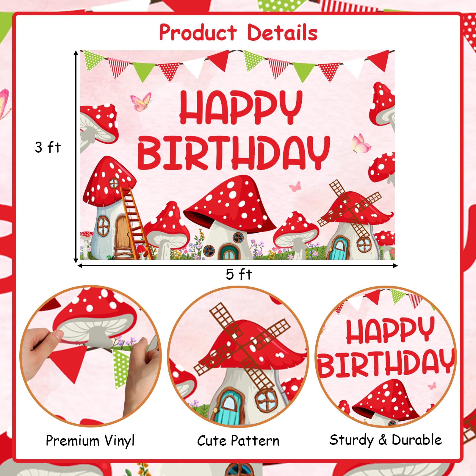 Mushroom Party Decor Mushroom Birthday Backdrop Banner Cake Topper Balloons For Fairy Forest Wonderland Party Supplies 31eaeb55 624f 4289 8709 2cba0f5c97ee.36bfa62b4b2892525ae9712d64527d89