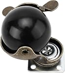 Homend 4-Pack 1.5 Inches Ball Caster Wheels with Brake 360 Degree Antique Brass Top Plate Casters for Furniture Cabinets Wheelchairs (4 Pack, 1.5Inch Top Plate, with Brake)
