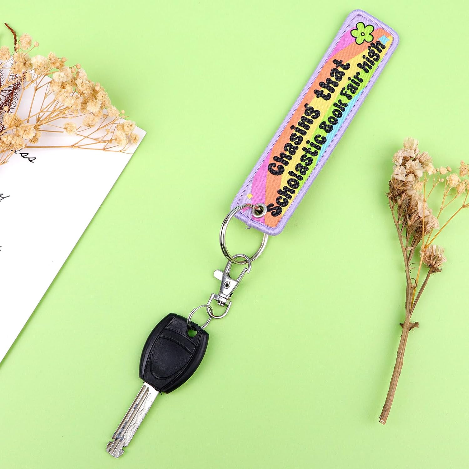 Woven Keychains (2-Packs) - Motorcycle Key Tag for Keys, Cars, Scooters, Aesthetic Key Chain for Women, Teacher, Men image 2