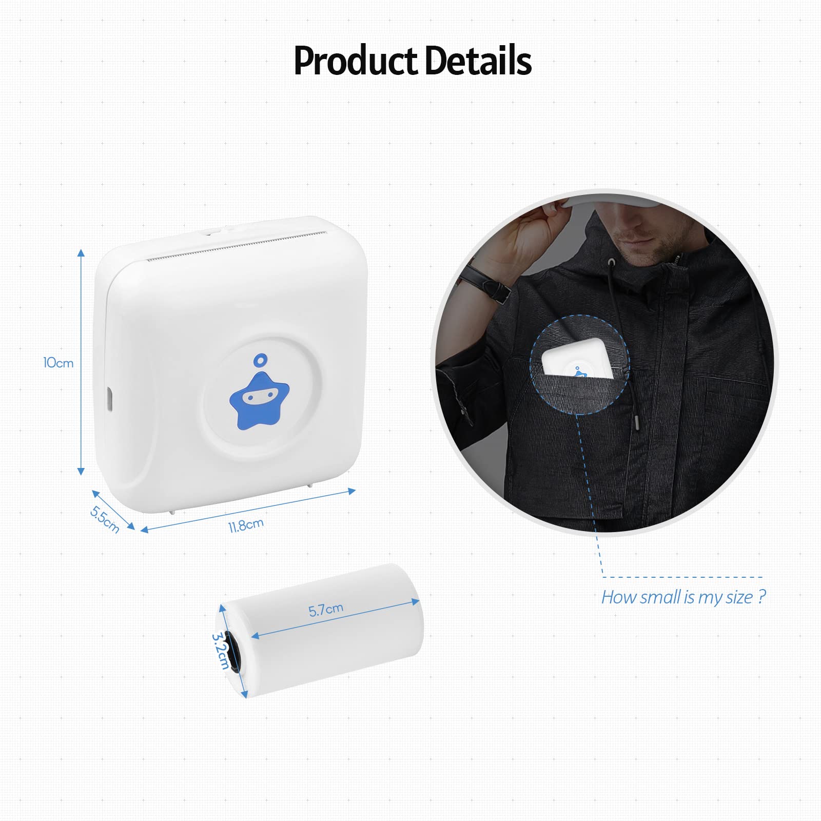 keppy Mini przenośna drukarka termiczna drukarka etykiet biurkowych USB drukarka pokwitowań do etykiet wysyłkowych naklejka telefon