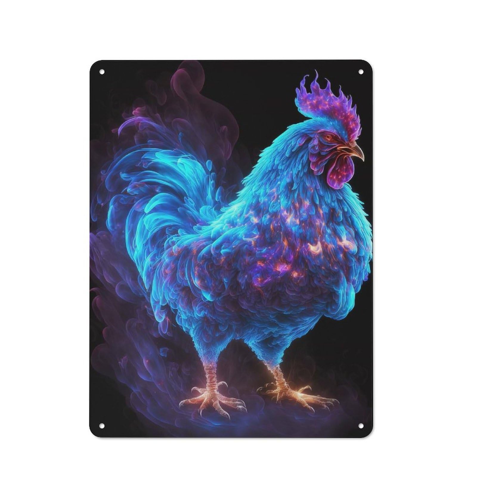 Junmoney Chicken Colorful Vintage Metal Gift Sign 40X30cm, Novelty Wall Art For Hallway, Home Bar, Garage Or Study