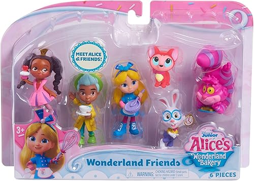 Miniatura 5 de Disney Junior Alice's Wonderland Bakery Friends, juego de figuras pequeñas de 3 pulgadas, 6 piezas, juguetes para niños a partir de 3 años Just Play