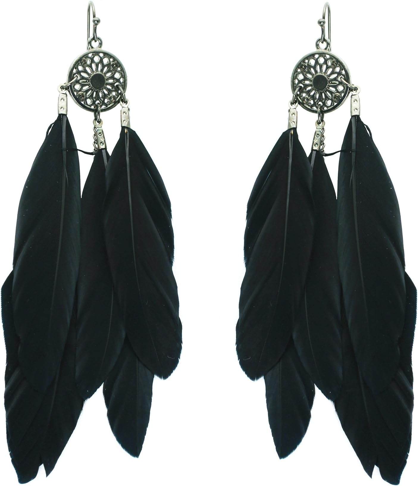 Western Fashion Black Feather Earrings