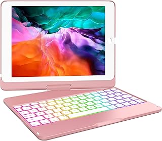 Keyboard Case for iPad 5th/6th Generation 2017/2018 - iPad Air 2/1 iPad Case with Keyboard, 360 Screen Rotation - Wireless/BT - Backlit 10 Color Keyboard Case for iPad Pro 9.7, Auto Sleep/Wake, Black