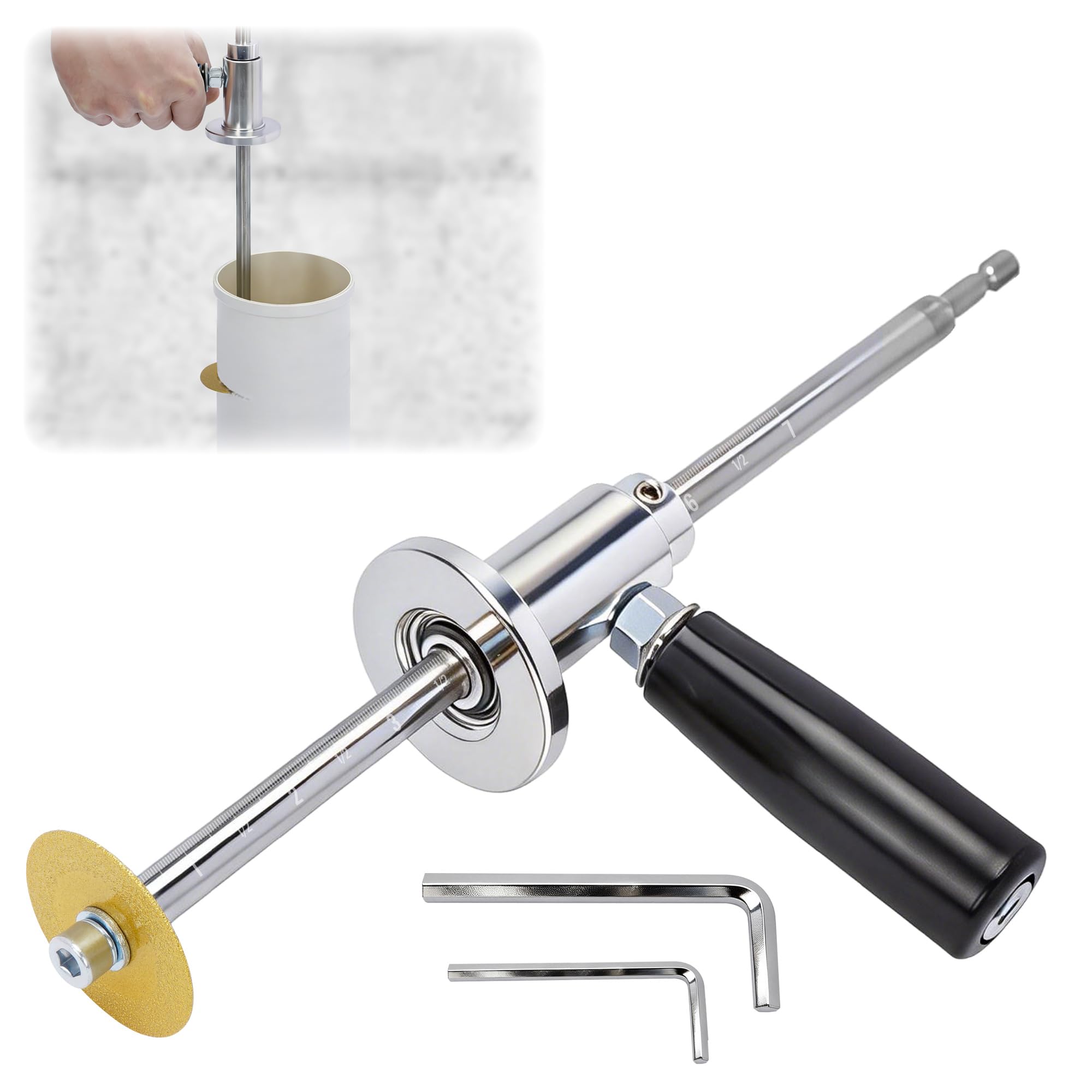 ohbien PVC Pipe Inside Cutter with Diamond Grit Cutting Wheel and Handle