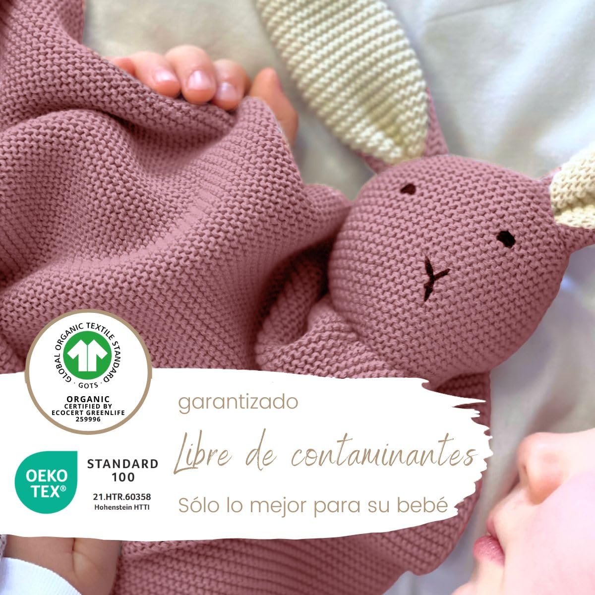 DIKOS® Manta de bebé Original 100% algodón orgánico recién Nacido,Manta sostenible de Punto para niñas,Manta de bebé,Equipamiento Inicial para bebé,Regalo para el Nacimiento (Bayas) | Manta suave para bebé y manta de algodón 100% orgánico (GOTS & OEKO-TEX
