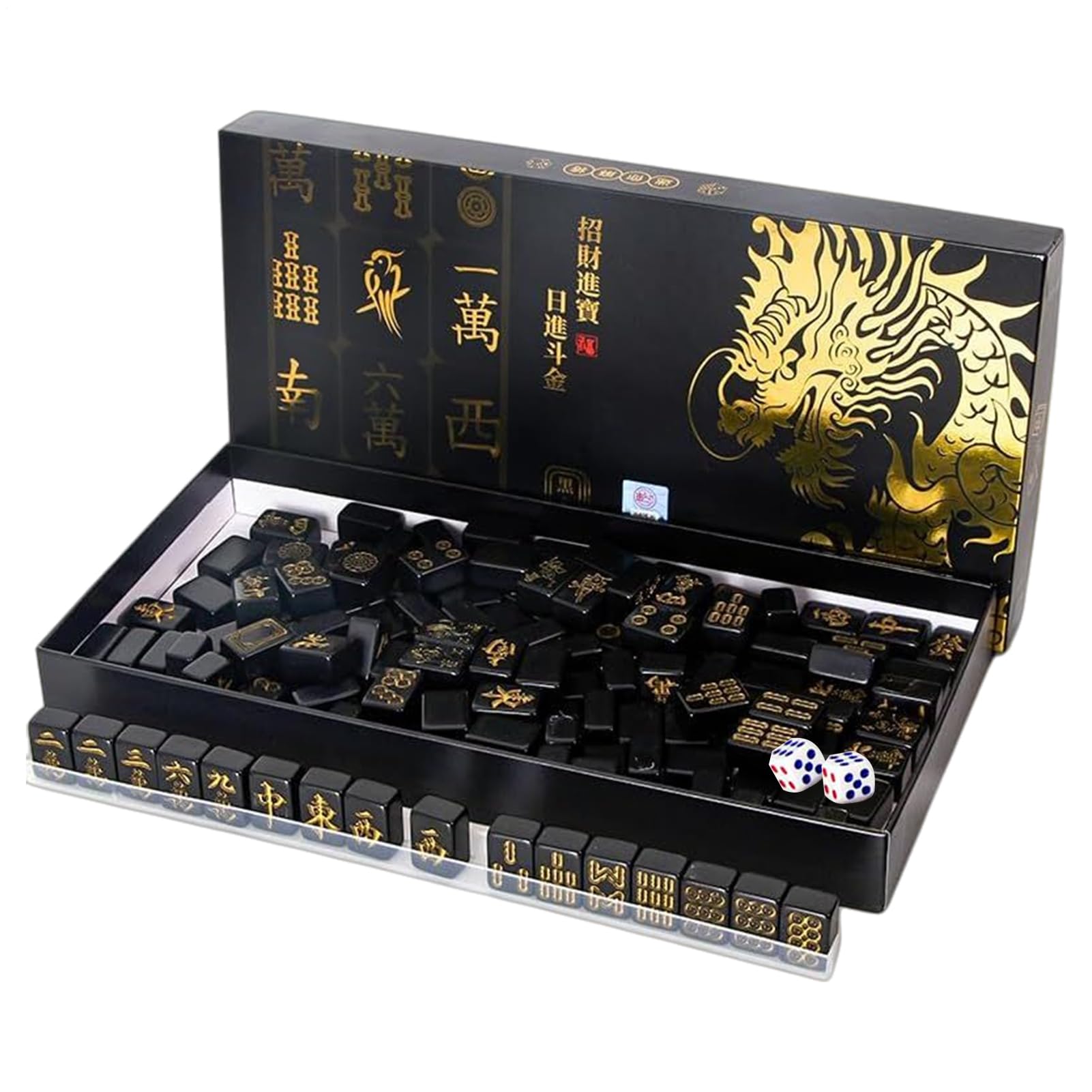 Set Completo per il del Mahjong 144 Tessere Portatili | Con 2 e 4 Portatessere Per Adulti Principianti e Giocatori, per Casa, Viaggio, Feste, Serate e Vacanze