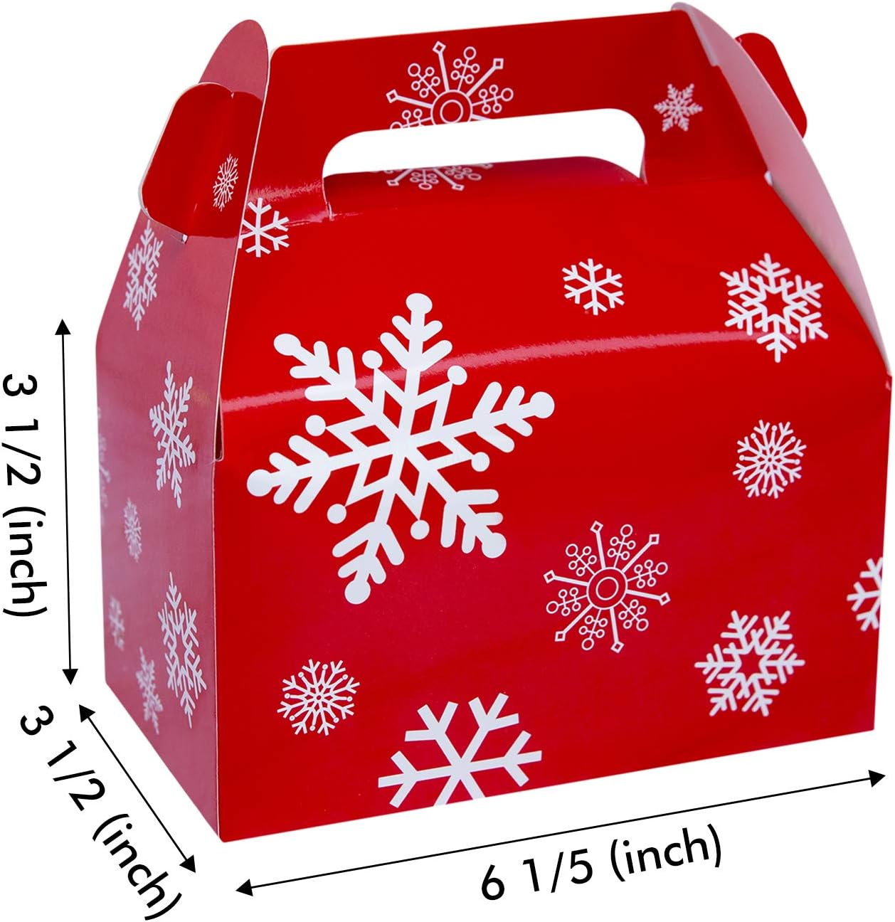 ONE MORE 25-Pack Christmas Red Gable Candy Boxes,Small Goodie Treat Gift Boxes for Wedding and Birthday Party Favors Box 6.2 x 3.5 x 3.5 inch