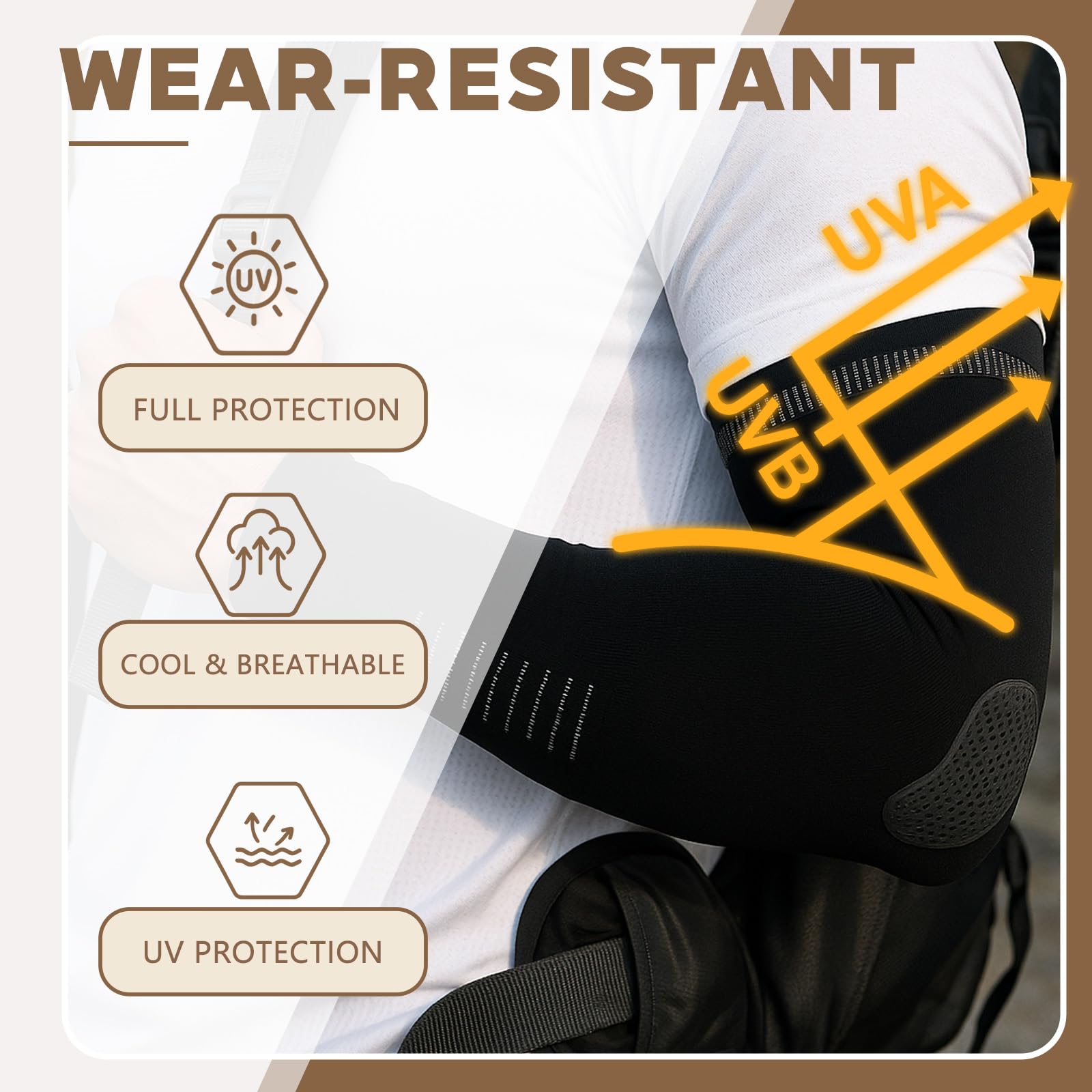 1 pares de brazos de compresión mangas de protección solar para hombre y mujer protección UV protección contra los brazos protección contra el frío UPF 50 calentadores de brazo para golf