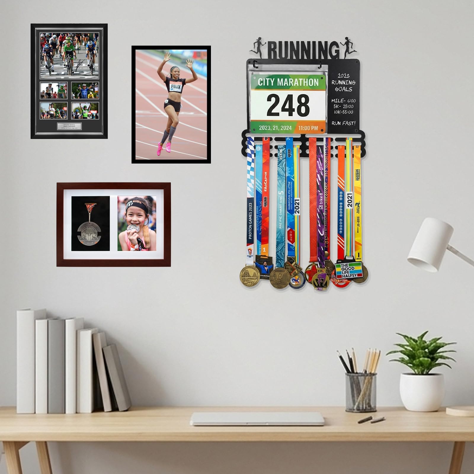 Porte-médailles pour Coureurs Marathon Support de Médailles de Course