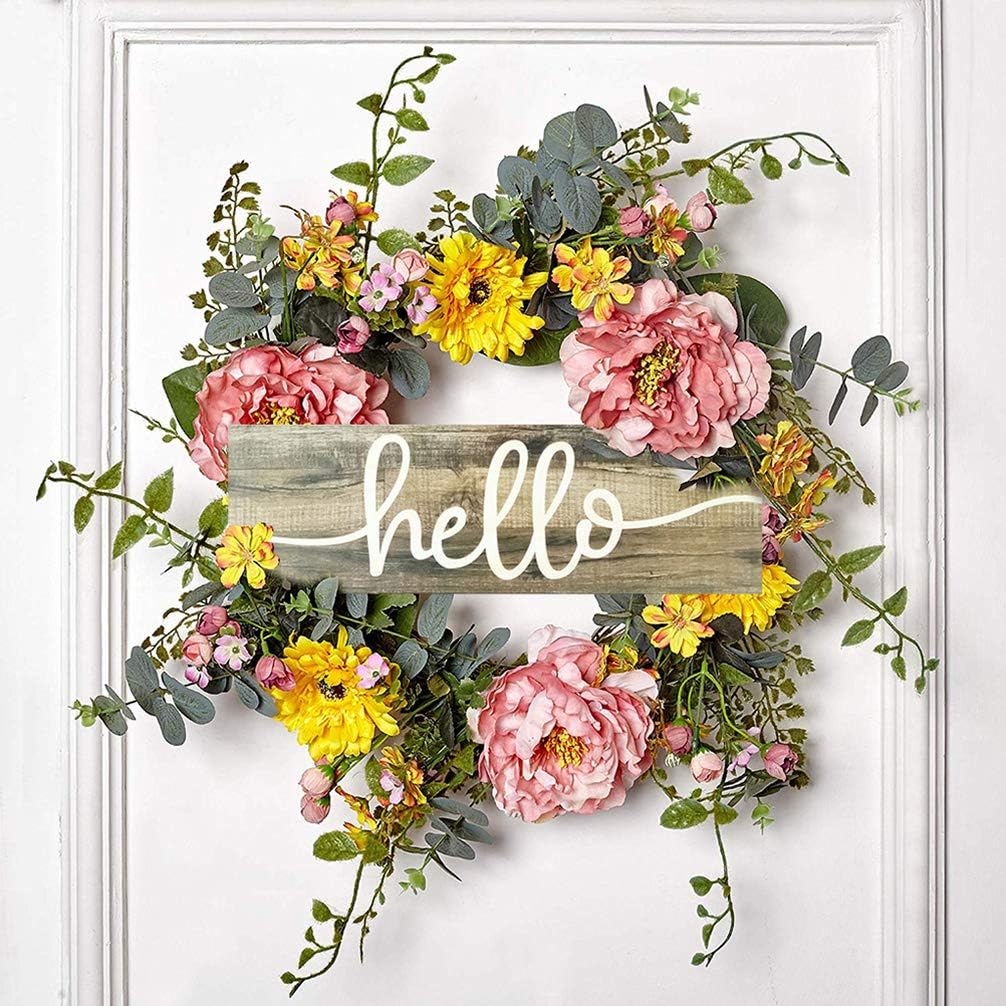 PRETYZOOM Hello Sign Wooden Plaque Signs Wall Hanging Plaques Door Sign Decor Wooden Wall Art for Pub Store Bar Coffee KTV - Image 3